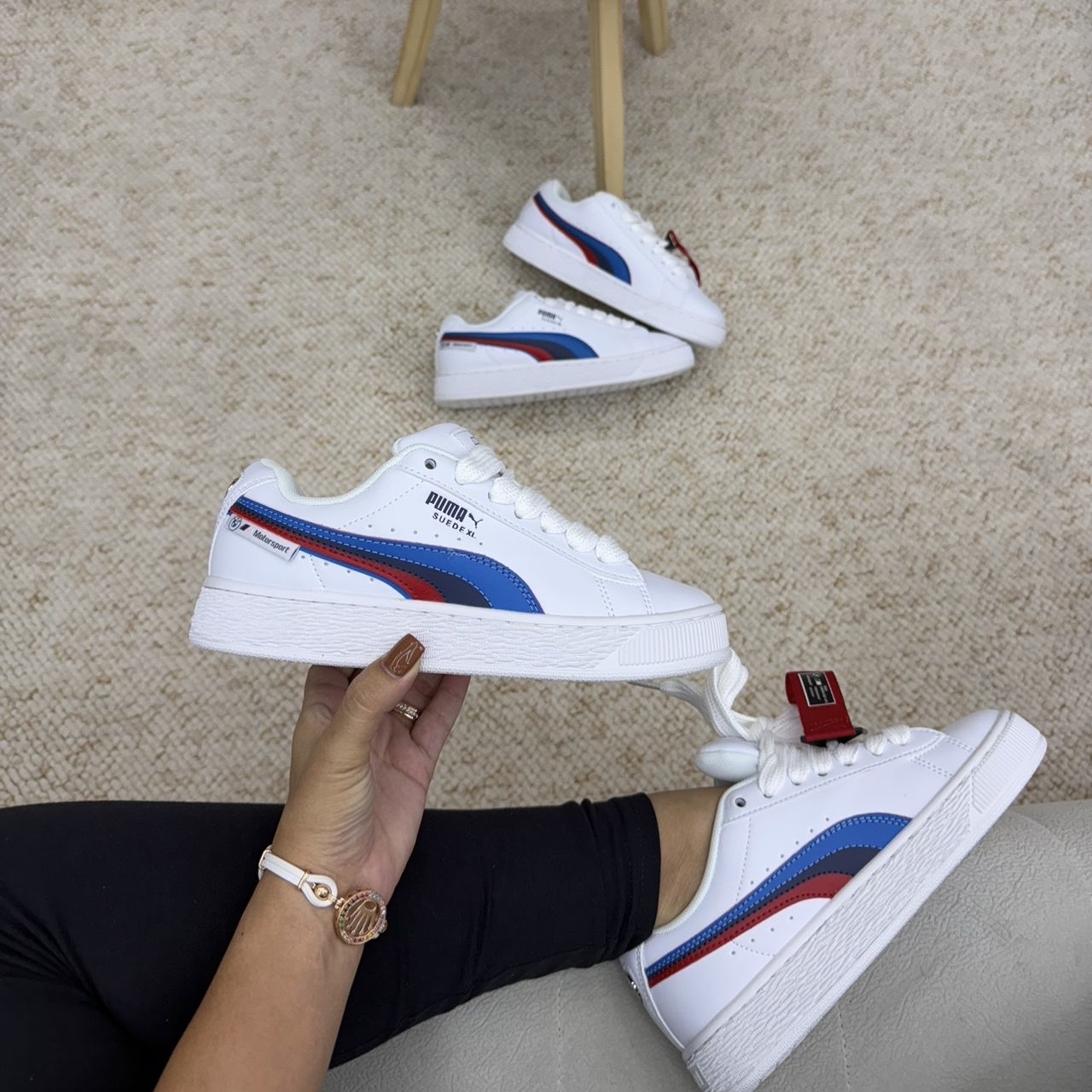 PUMA SUEDE XL BLANCA AZUL
